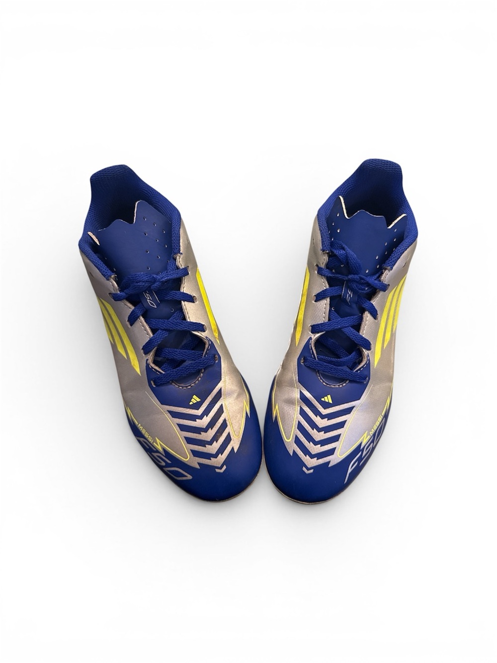 Adidas Messi F50 Soccer Cleats Youth Boys Size 5.5 Blue Silver FG